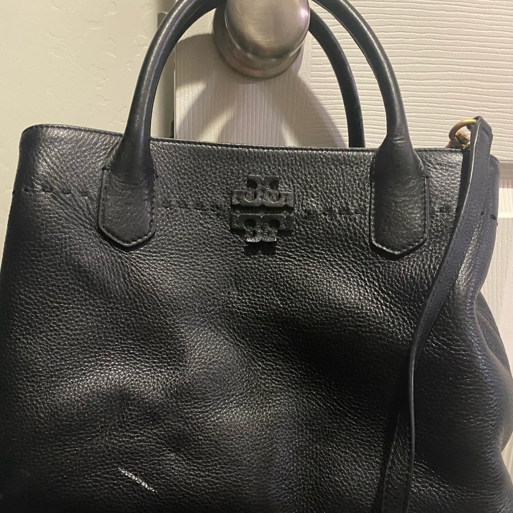 Authentic Tory Burch tote with shoulder strap.